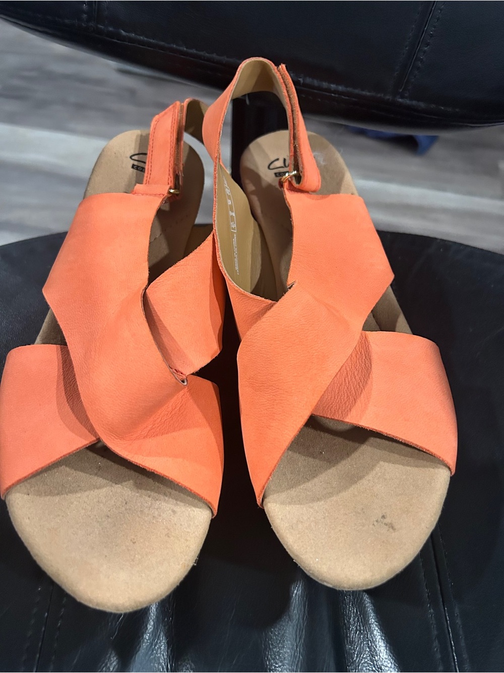 Clarks Orange Crisscross Slingback Sandals